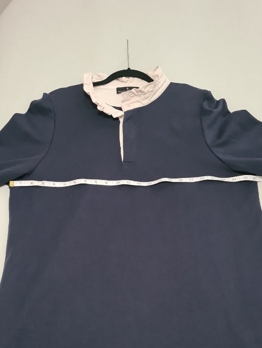 Pomander Place By Tuckernuck Navy Long-Sleeve Dress with Cream Ruffle Collar - Picture 5 of 7